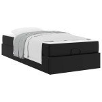 vidaXL Cadru de pat cu saltea Negru 80 x 200 cm Piele artificială