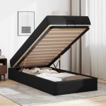 vidaXL Cadru de pat cu saltea Negru 80 x 200 cm Piele artificială