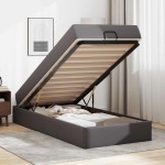 vidaXL Cadru de pat cu saltea cu saltea 2 pcs Gri PVC