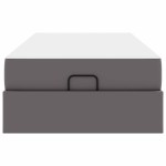 vidaXL Cadru de pat cu saltea cu saltea 2 pcs Gri PVC