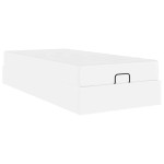 vidaXL Cadru de pat cu saltea cu saltea 2 pcs Alb PVC