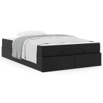 vidaXL Cadru de pat cu saltea Negru 120 x 190 cm Piele artificială