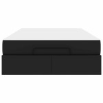 vidaXL Cadru de pat cu saltea cu saltea 2 pcs Negru PVC