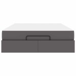 vidaXL Cadru de pat cu saltea cu saltea 2 pcs Gri PVC