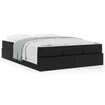 vidaXL Cadru de pat cu saltea Negru 140 x 200 cm Piele artificială