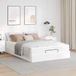 vidaXL Cadru de pat cu saltea Alb pur 140 x 200 cm Piele artificială