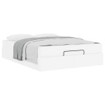 vidaXL Cadru de pat cu saltea Alb pur 140 x 200 cm Piele artificială