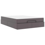 vidaXL Cadru de pat cu saltea Gri 140 x 200 cm Piele artificială
