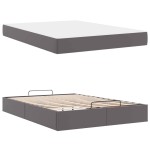 vidaXL Cadru de pat cu saltea Gri 140 x 200 cm Piele artificială