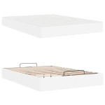 vidaXL Cadru de pat cu saltea Alb pur 160 x 200 cm Piele artificială