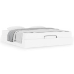 vidaXL Cadru de pat cu saltea cu saltea 2 pcs Alb PVC