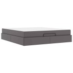 vidaXL Cadru de pat cu saltea Gri 180 x 200 cm Piele artificială