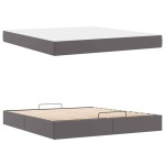 vidaXL Cadru de pat cu saltea Gri 180 x 200 cm Piele artificială
