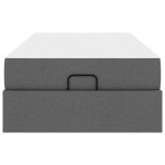 vidaXL Cadru de pat cu saltea cu saltea 2 pcs Gri Scurt țesătură