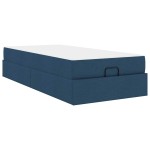 vidaXL Cadru de pat albastru 100 x 200 cm țesătură