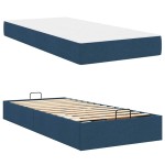 vidaXL Cadru de pat albastru 100 x 200 cm țesătură