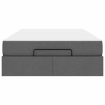 vidaXL Cadru de pat cu saltea cu saltea 2 pcs Gri Scurt țesătură