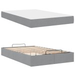vidaXL Cadru de pat cu saltea Gri deschis 120 x 200 cm țesătură