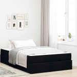 vidaXL Cadru de pat cu saltea Negru 120 x 200 cm țesătură