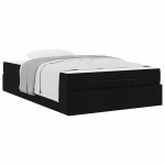 vidaXL Cadru de pat cu saltea Negru 120 x 200 cm țesătură