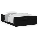 vidaXL Cadru de pat cu saltea Negru 120 x 200 cm țesătură