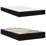 vidaXL Cadru de pat cu saltea Negru 120 x 200 cm țesătură