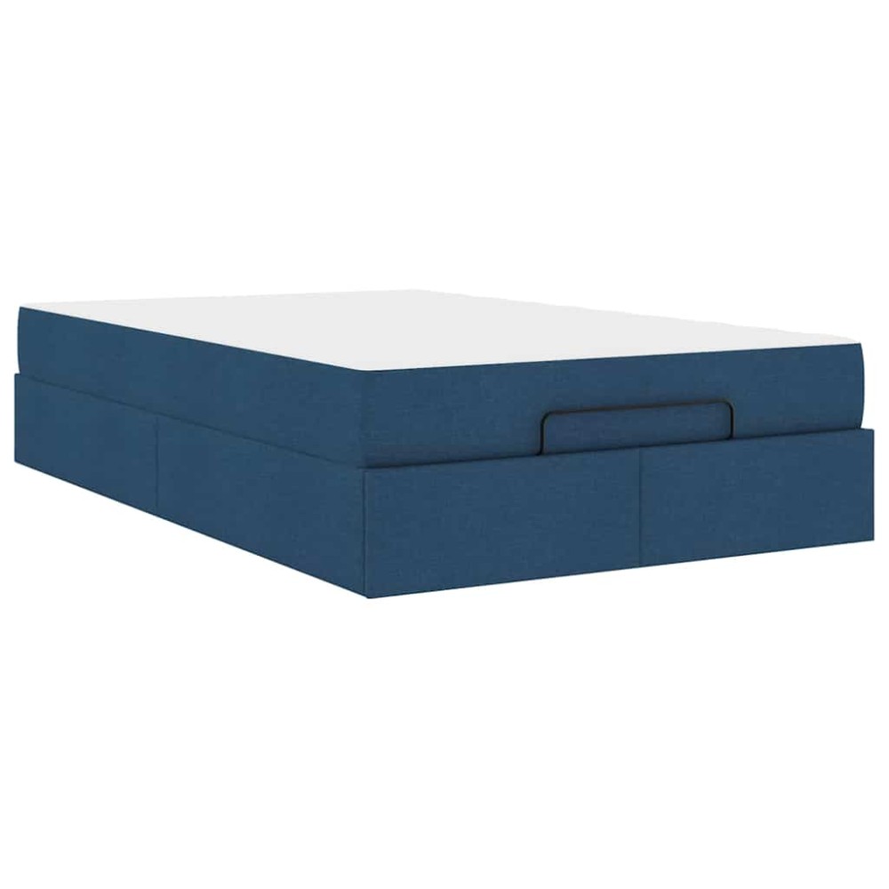 vidaXL Cadru de pat cu saltea albastru 120 x 200 cm țesătură