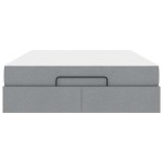 vidaXL Cadru de pat cu saltea cu saltea 2 pcs Gri deschis țesătură