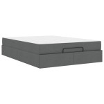 vidaXL Cadru de pat cu saltea Gri închis 140 x 200 cm țesătură