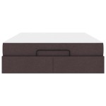 vidaXL Cadru de pat cu saltea cu saltea 2 pcs Cafeniu țesătură