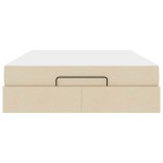 vidaXL Cadru de pat cu saltea cu saltea 2 pcs Crem țesătură