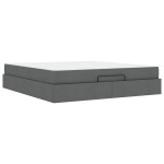 vidaXL Cadru de pat cu depozitare Gri închis 180 x 200 cm țesătură