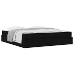 vidaXL Cadru de pat cu depozitare Negru 180 x 200 cm țesătură