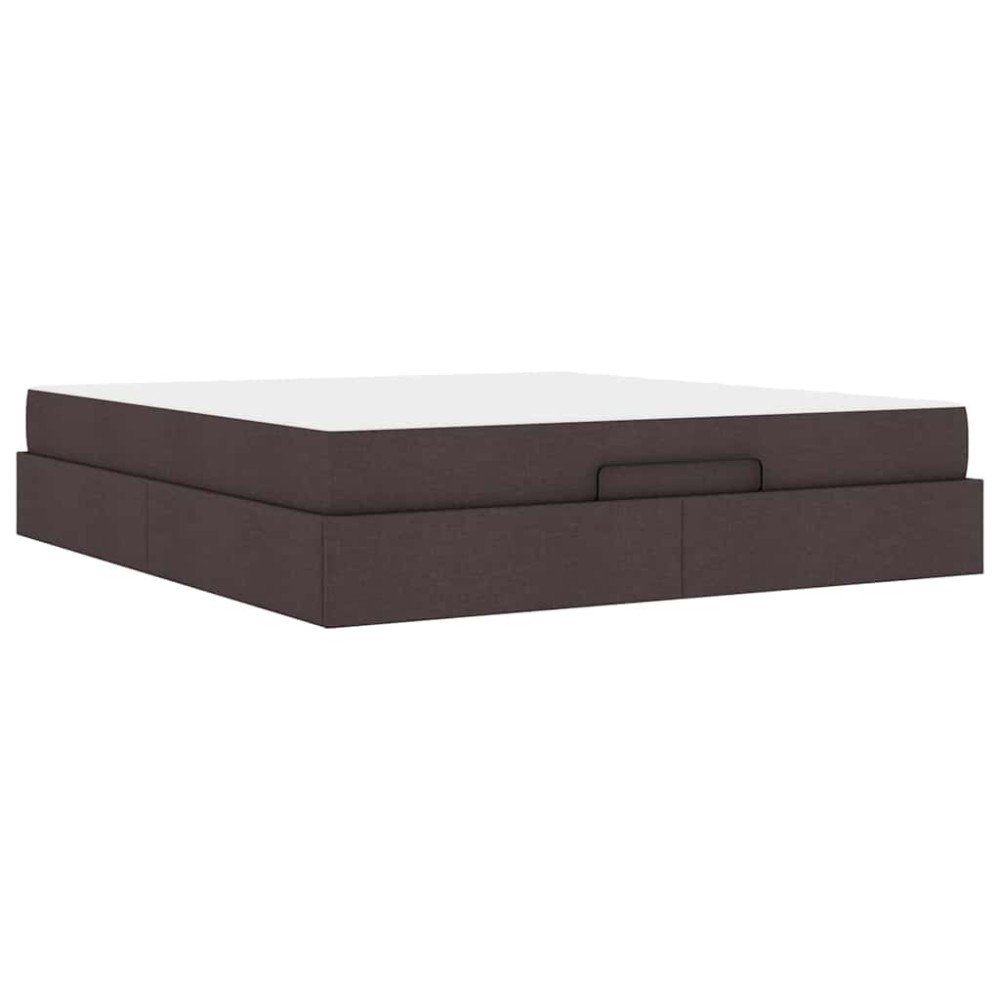 vidaXL Cadru de pat cu depozitare Maro închis 180 x 200 cm țesătură