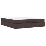 vidaXL Cadru de pat cu depozitare Maro închis 180 x 200 cm țesătură