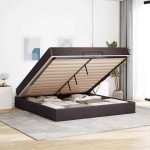 vidaXL Cadru de pat cu depozitare Maro închis 180 x 200 cm țesătură