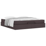 vidaXL Cadru de pat cu depozitare Maro închis 180 x 200 cm țesătură