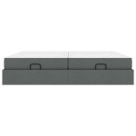 vidaXL Cadru de pat cu saltea cu saltea 2 pcs Gri Scurt țesătură