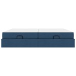 vidaXL Cadru de pat cu saltea cu saltea 2 pcs albastru țesătură