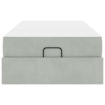 vidaXL Cadru de pat cu saltea cu saltea 2 pcs Gri deschis Catifea