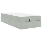 vidaXL Cadru de pat cu saltea Gri deschis 90 x 200 cm Catifea
