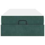 vidaXL Cadru de pat cu saltea Verde închis 90 x 200 cm Catifea