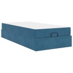 vidaXL Cadru de pat cu saltea albastru 90 x 200 cm Catifea vidaXL Cadru de pat cu saltea albastru 90 x 200 cm Catifea