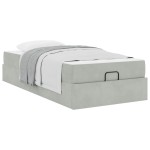 vidaXL Cadru de pat cu saltea Gri deschis 100 x 200 cm Catifea