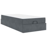 vidaXL Cadru de pat cu saltea Gri închis 100 x 200 cm Catifea