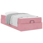 vidaXL Cadru de pat cu saltea cu depozitare Roz 100 x 200 cm Catifea