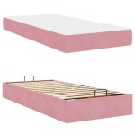 vidaXL Cadru de pat cu saltea cu depozitare Roz 100 x 200 cm Catifea