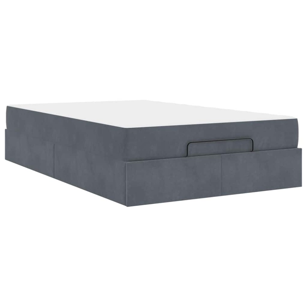 vidaXL Cadru de pat cu saltea Gri închis 120 x 190 cm Catifea
