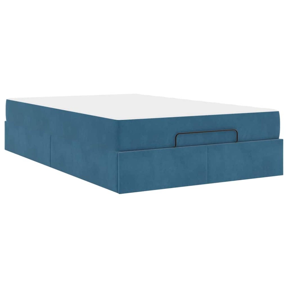 vidaXL Cadru de pat cu depozitare albastru 120 x 190 cm Catifea