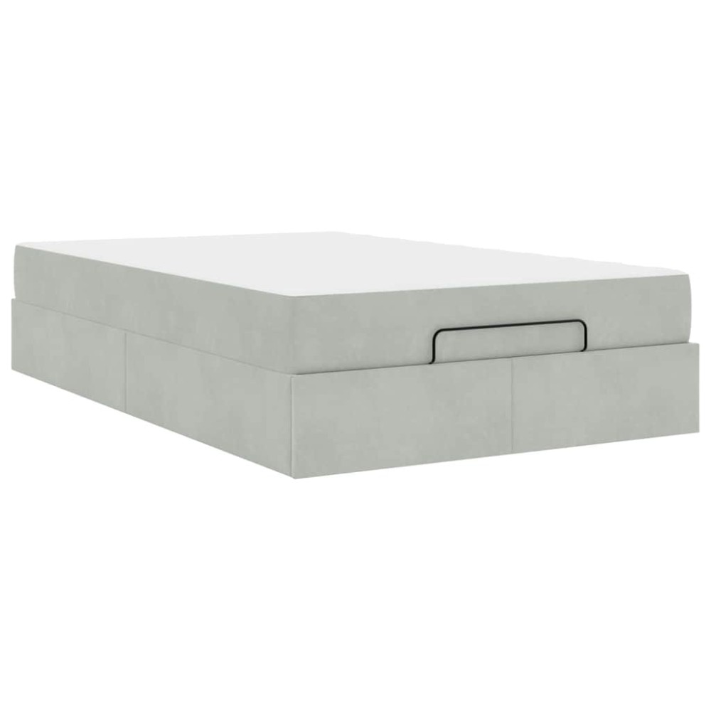 vidaXL Cadru de pat cu saltea Gri deschis 120 x 200 cm Catifea